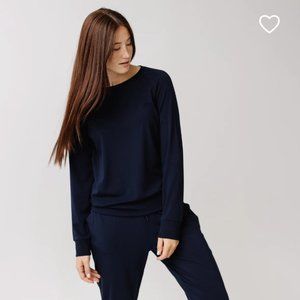 Cozy Earth Bamboo Jogger Pant + Pullover Crew in Navy